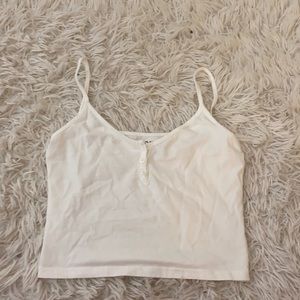 Brandy Melville John Galt white button tank top